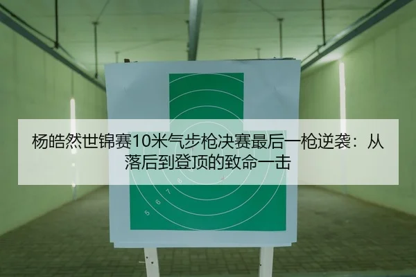杨皓然世锦赛10米气步枪决赛最后一枪逆袭：从落后到登顶的致命一击